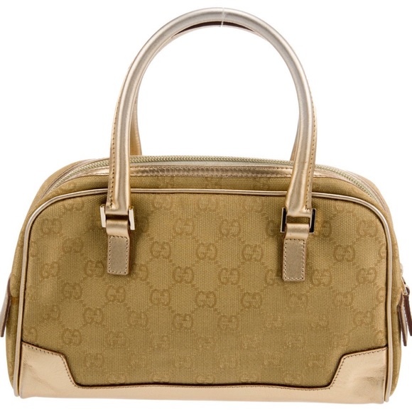 Vintage Gucci GG Canvas with Leather Bowling Satchel Bag 000 0852 2123  VGUC - Picture 3 of 16